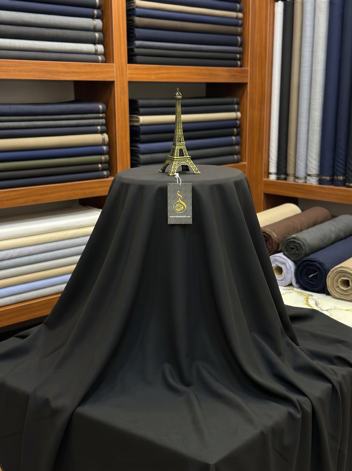 Luxury Jet Black Italian Boski – Best of BinZain Fabrics
